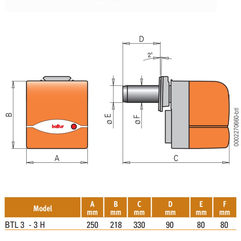 BTL3 H 17-43kW Oil Burner