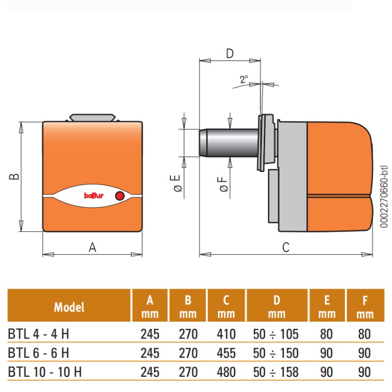 BTL10 69-118kW Oil Burner