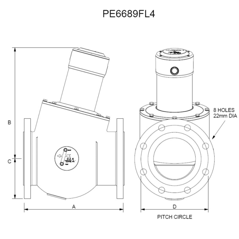 150mm Flanged Powerseat Eco Gas Safety Shut-Off Valve