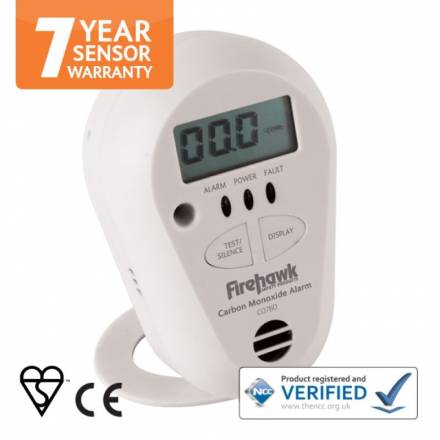 Firehawk Digital Display 7 Year CO Alarm