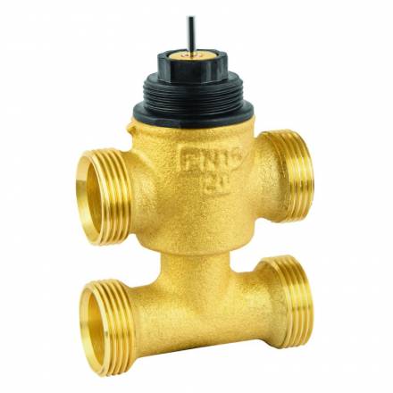 3-way Valve Small By-pass, External Thread, DN15, PN16, kvs0.25, Modulating