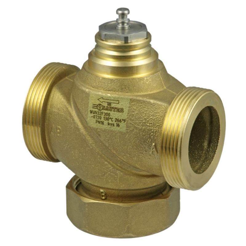 VUN 2-way valve with male thread, PN 16